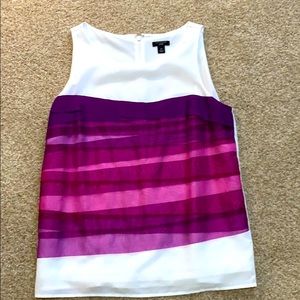 White tank/cami pink organza. Ann Taylor blouse.